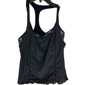 prAna Tank Top Women Size S Gray Racerback Built In Bra Gym Athleisure Yoga Gym